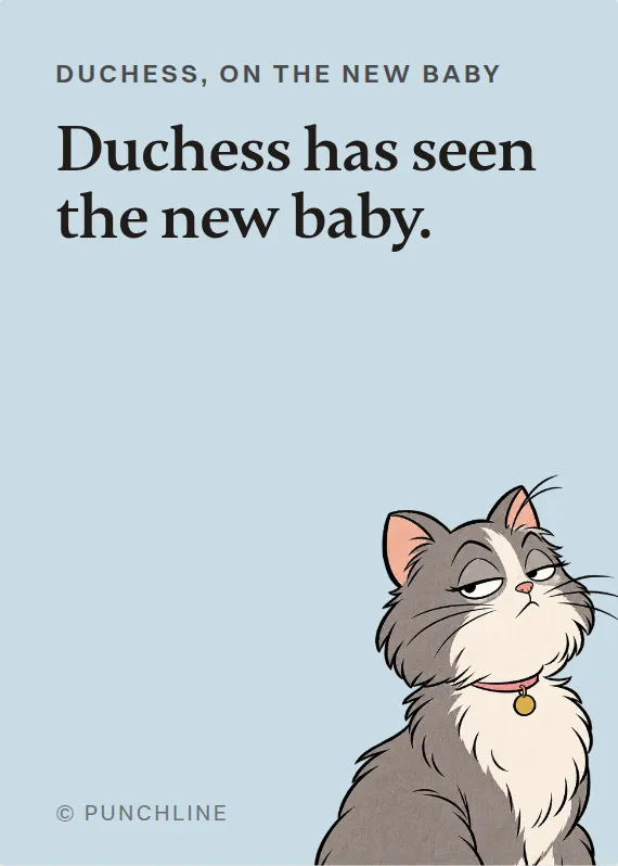 Duchess new baby card: Duchess has seen the new baby.