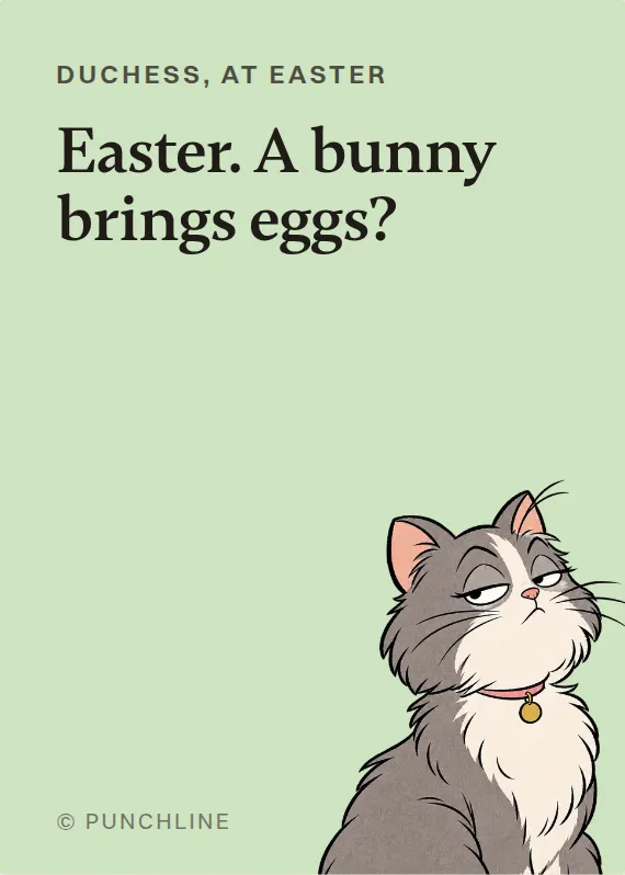 Duchess easter card: Easter. A bunny brings eggs?