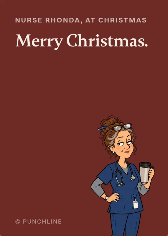 Nurse Rhonda christmas card: Merry Christmas.