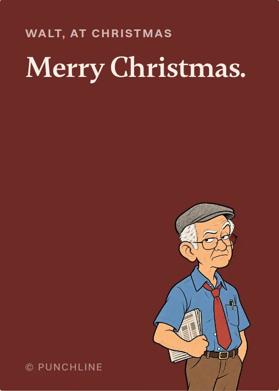 Walt christmas card: Merry Christmas.
